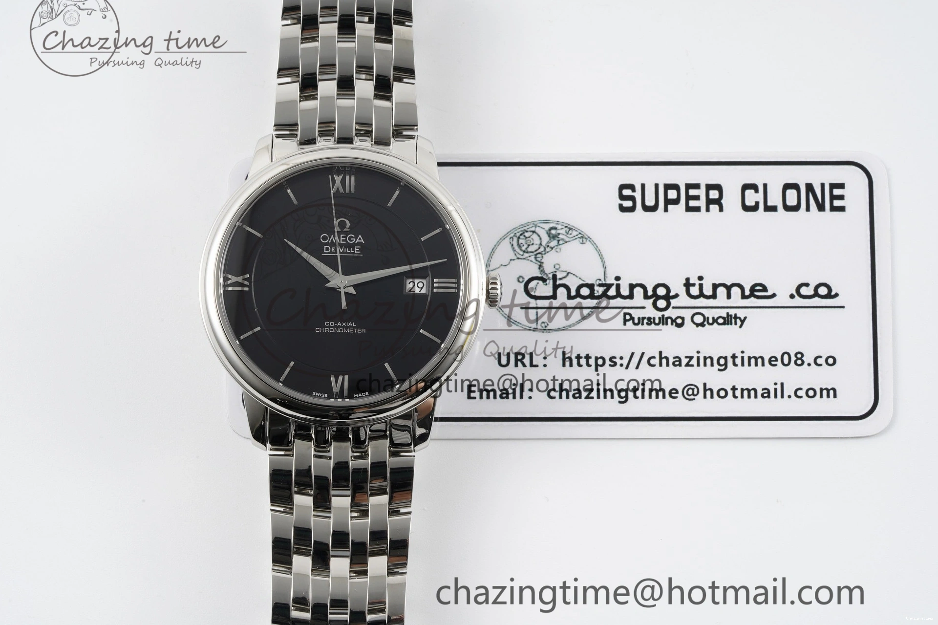 0502 De Ville SS TWF 1:1 Best Edition Black Dial on SS Bracelet MIYOTA Unisex 7835
